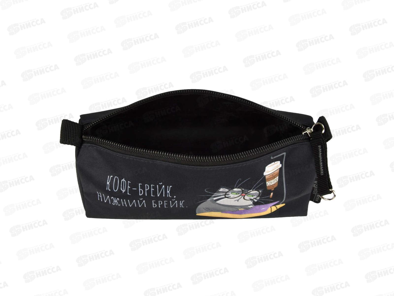 Пенал ФЕН Серый кот, 20*8,5*6,5см, молн., 68424 *36