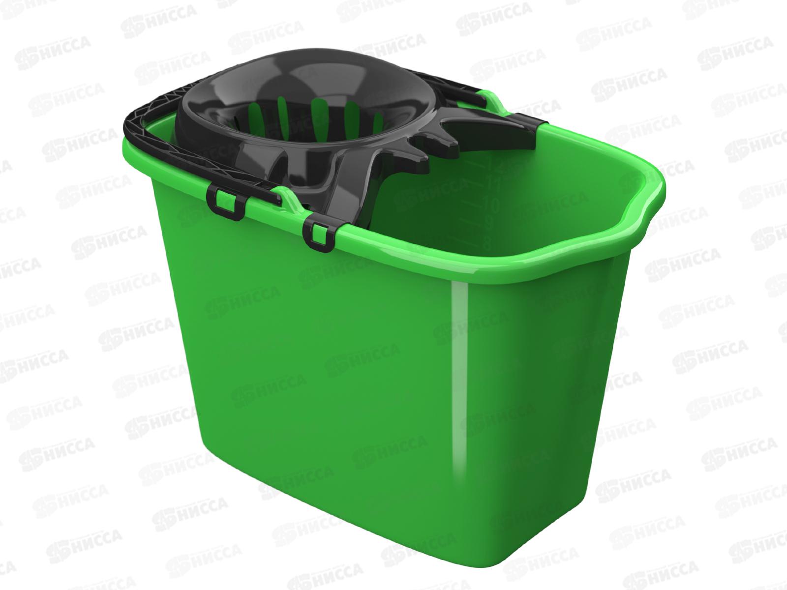 Ведро 15л (МОП) прямоугольное со сливом и отжимом, АП 066