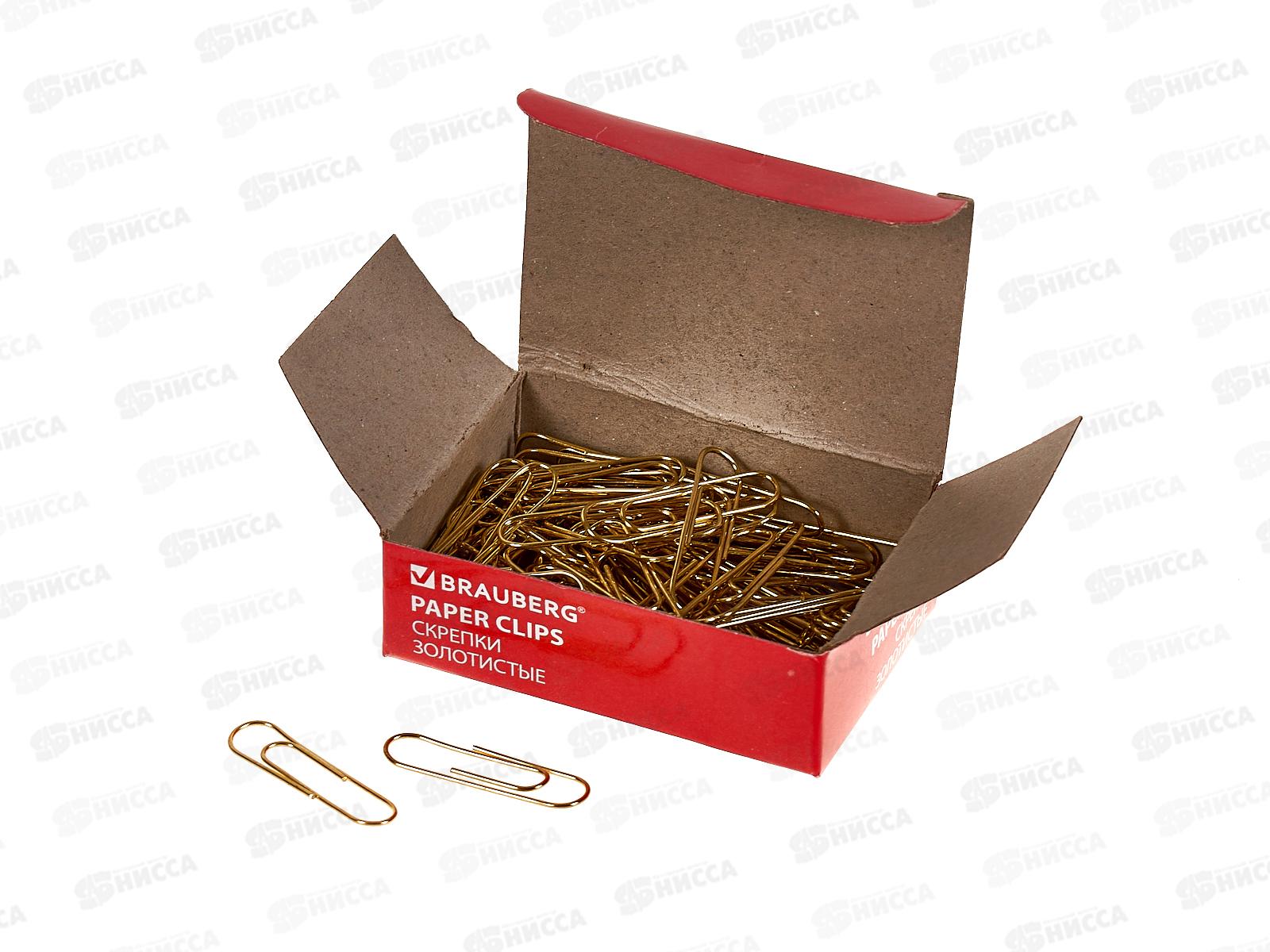 Скрепки BRAU 28мм 100шт золото, 221529 *30