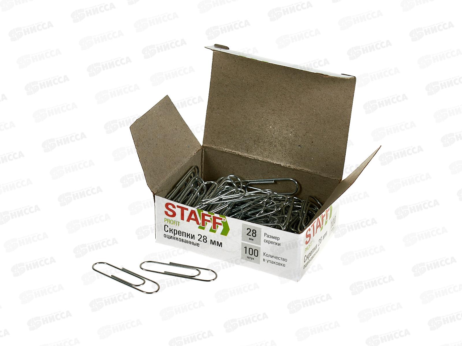 Скрепки STAFF 28мм 100шт, оцинк.270451  *144