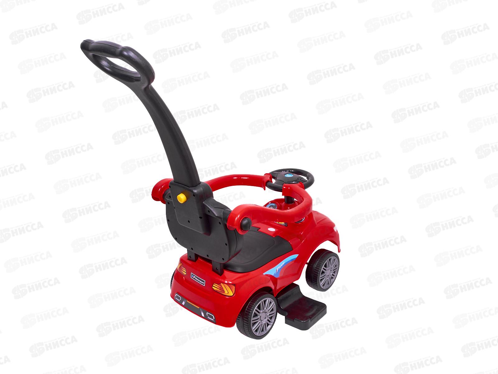 Каталка-толокар №901-1 с родительской ручкой свет, звук, коробка 60*29*29