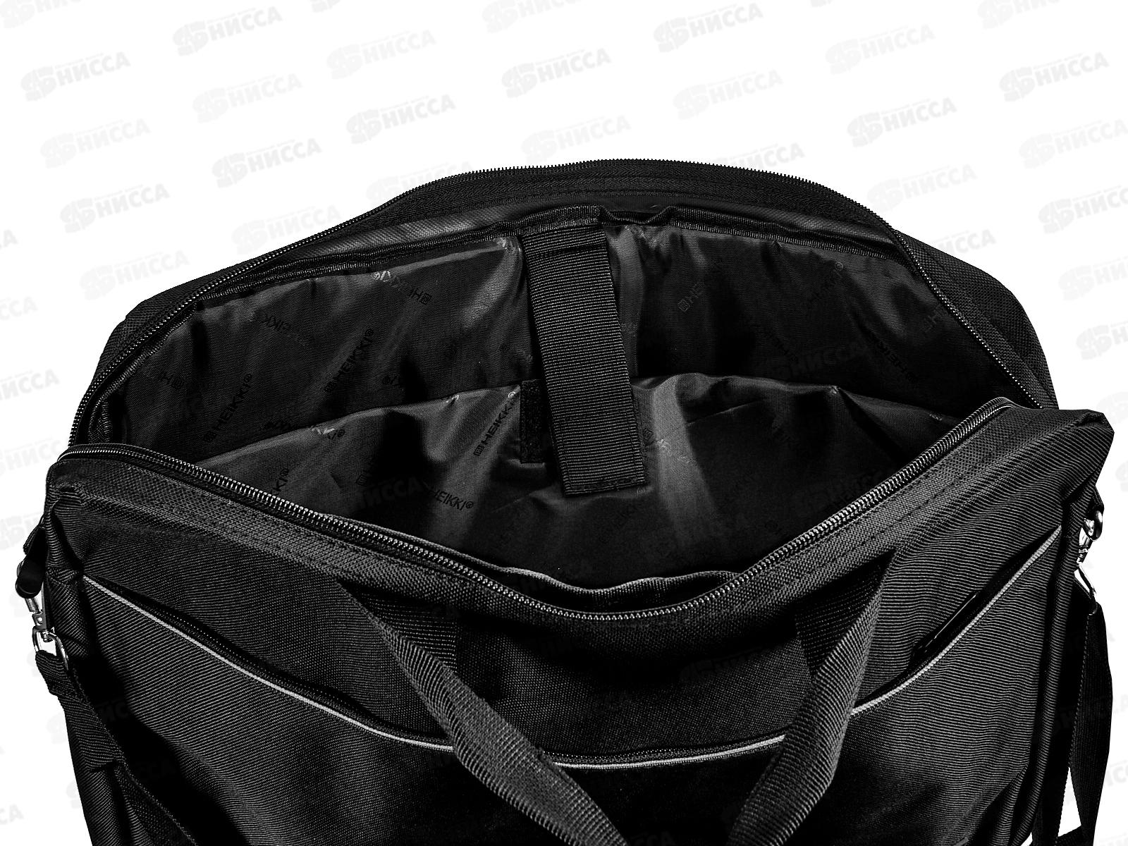 Сумка портфель ХЕЙКИ с отд д/ноутбука 34*44*6см черно-серая 272590