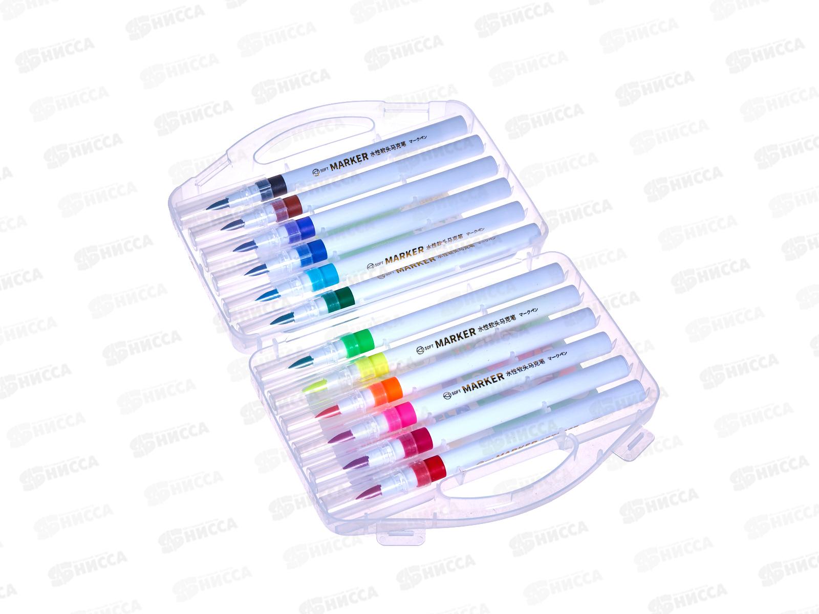 Фломастеры 12цв. BASIR Кошки, с мягкой кистью в/о МС-6421-12 *30/120