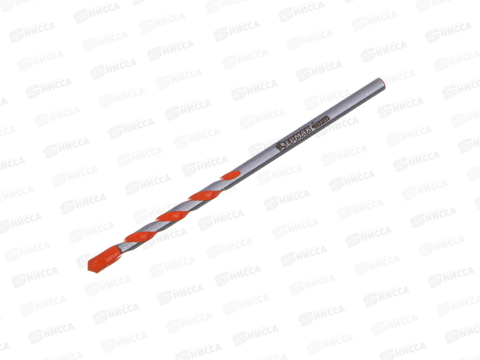 Сверло универсальное 4мм 3х гранный хвостик Ермак 604-086 г