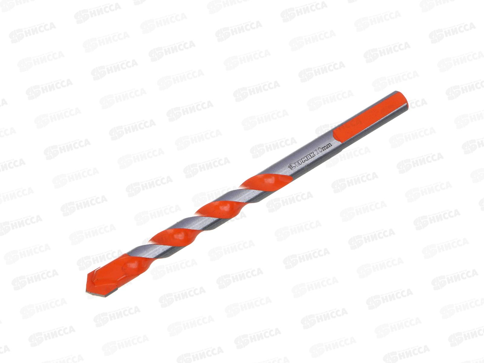 Сверло универсальное 10мм 3х гранный хвостик Ермак 604-090 г