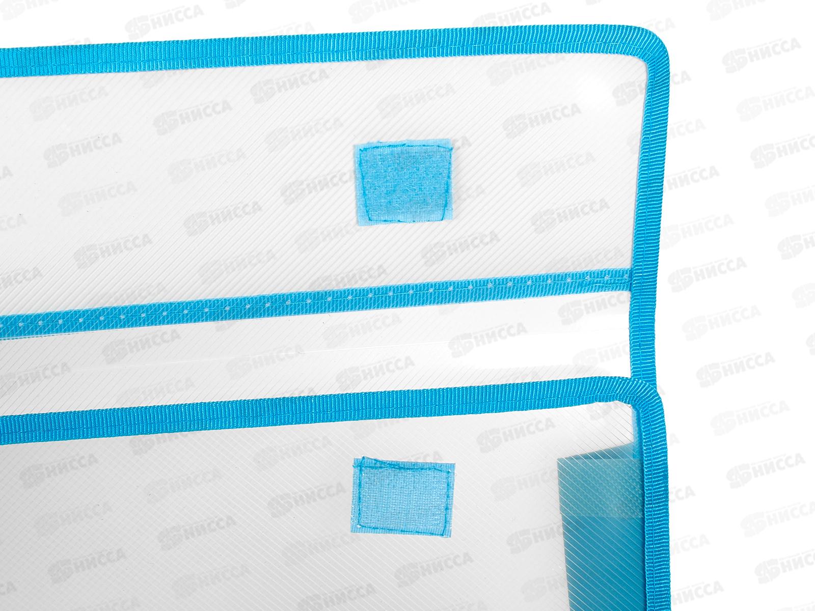 Папка с кноп. А4 прозрачный пластик, дизайн на уголке, 50мм, 12 диз. D-608B-1019