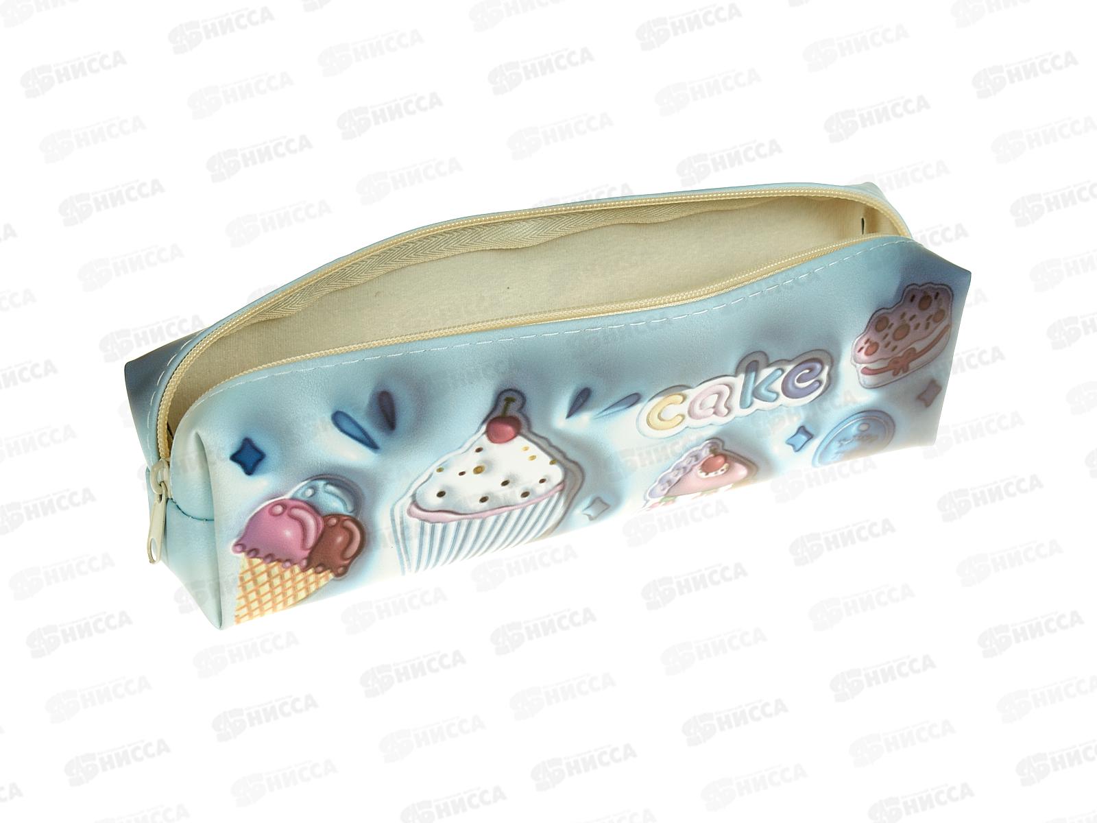 Пенал-косметичка &quotПирожное&quot 20*5,5*3,5см, 4в, кожзам, D-608B-2165