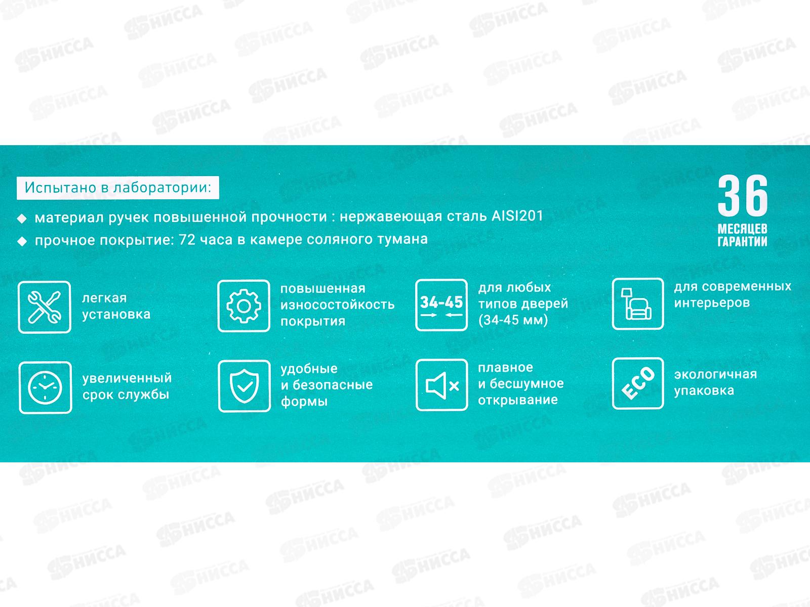 Ручки для дверей Аллюр 1802 SS BL матов.черн INOX 15 735