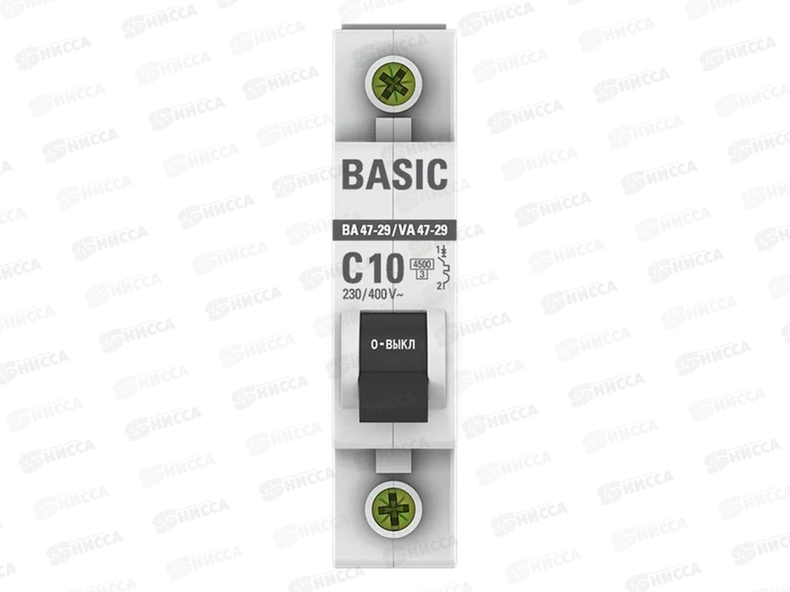 Автоматический выключатель ВА47-29 1P 10А 4,5кА C EKF Basic *12/120