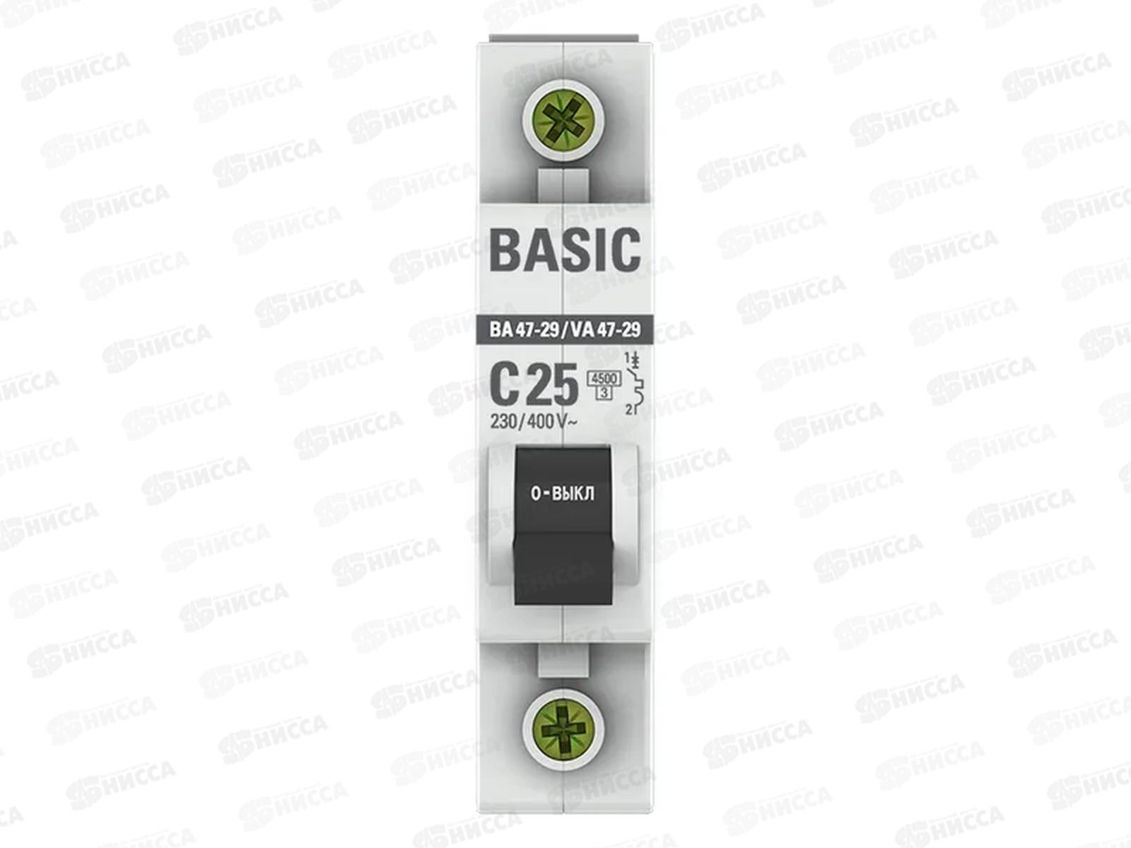 Автоматический выключатель ВА47-29 1P 25А 4,5кА C EKF Basic *12/120