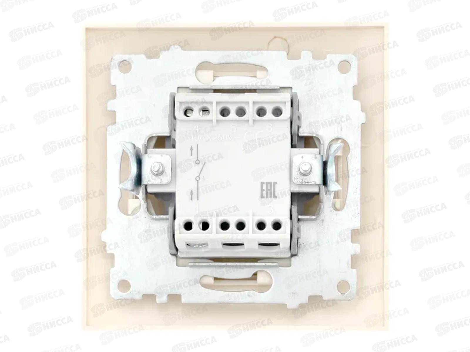 Выключатель EKF PROxima Валенсия 1-клавишный скрытой установки, 10А кремовый *10/120