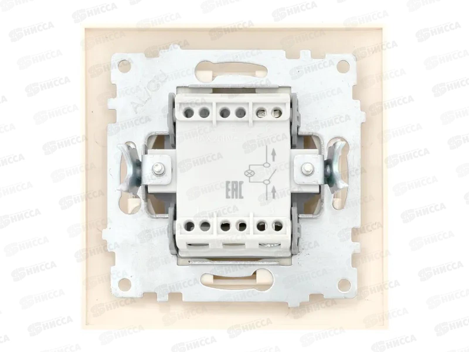 Выключатель EKF PROxima с индикатором Валенсия 1-кл. скрытой установки, 10А кремовый *10/120