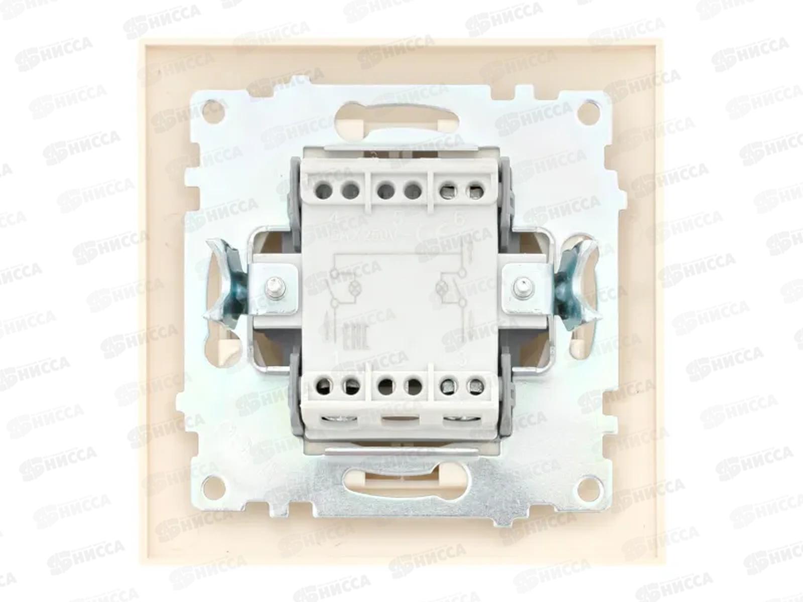 Выключатель EKF PROxima с индикатором Валенсия, 2-кл., скрытой установки 10А кремовый *10/120