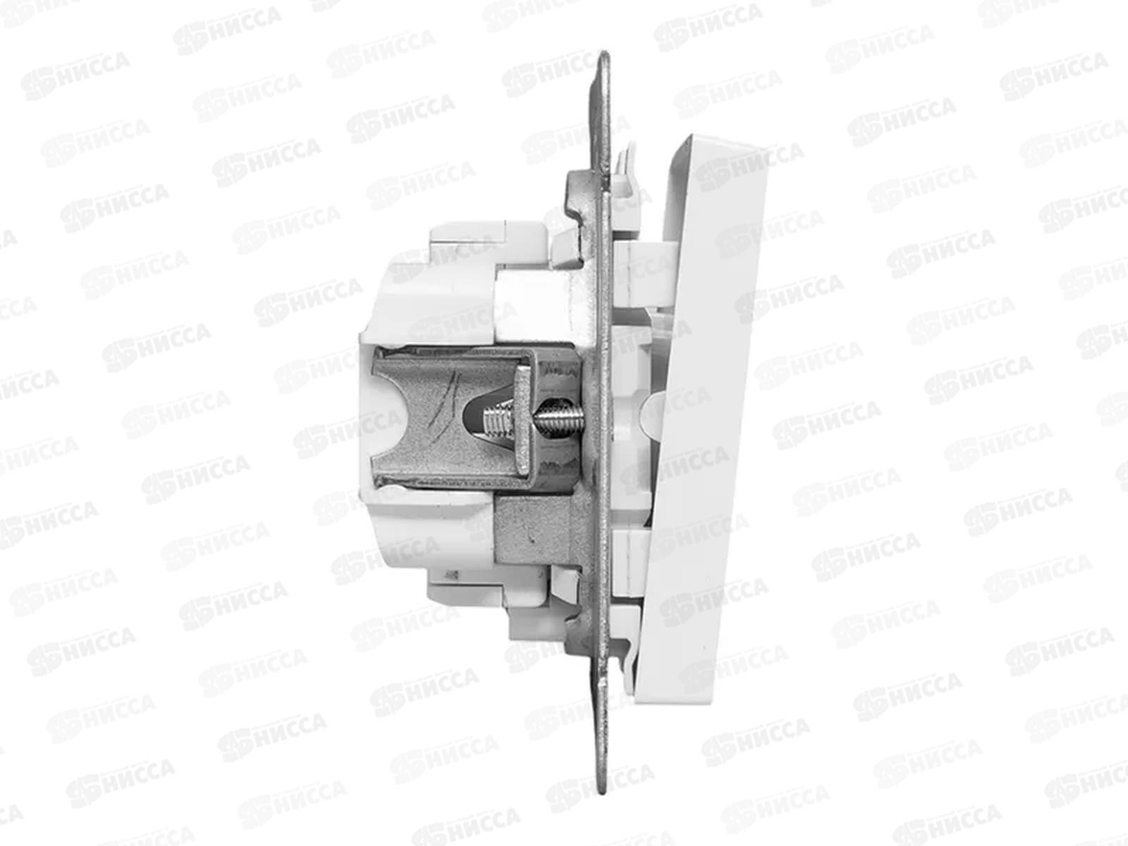Выключатель (механизм) одноклавишный, с подсветкой, белый Эпика EKF