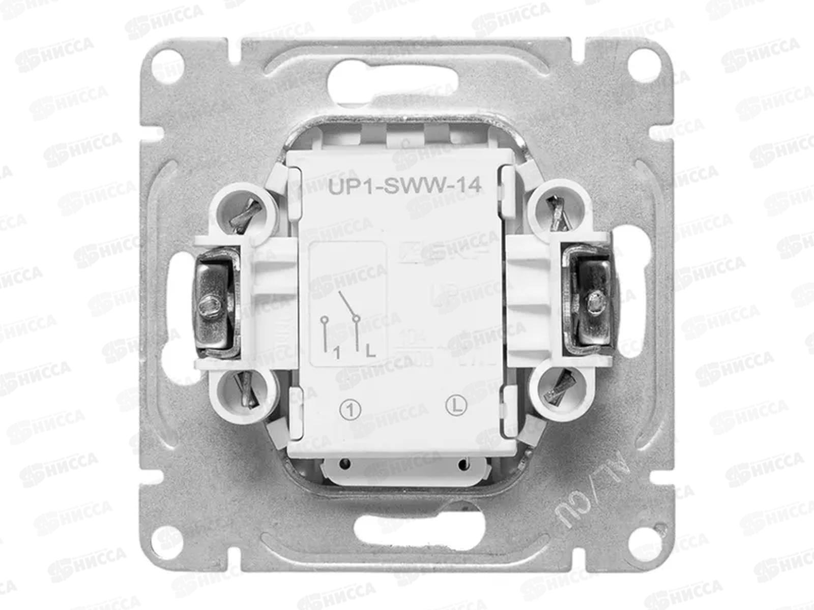 Выключатель (механизм) одноклавишный, с подсветкой, белый Эпика EKF