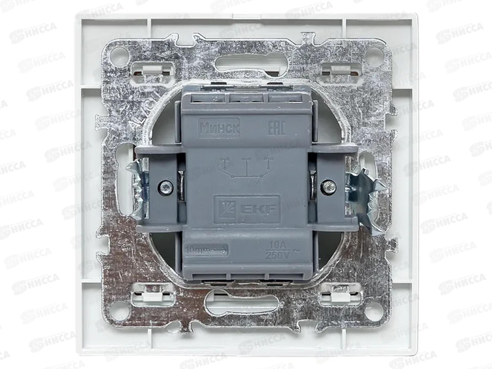 Выключатель EKF Минск 1-клавишный скрытой установки,10А, белый