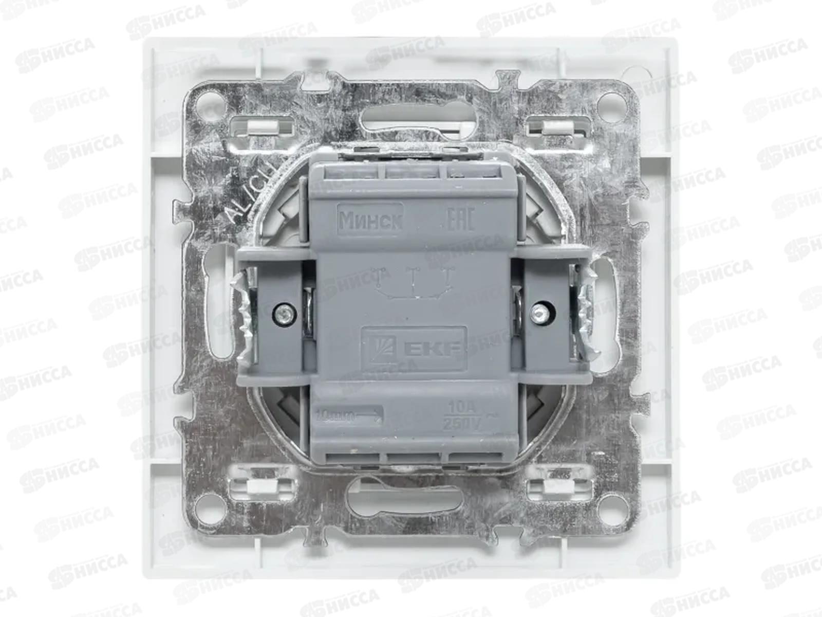 Выключатель EKF Минск 2-клавишный скрытой установки с индикатором,10А, белый