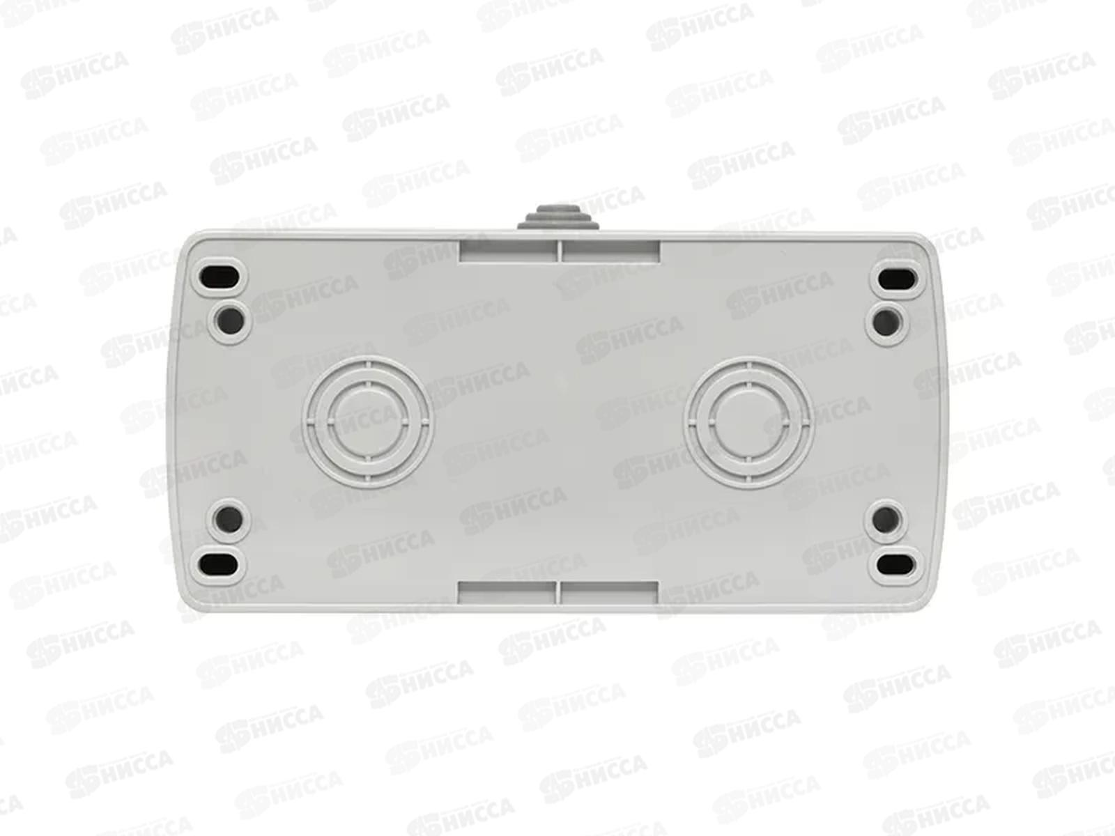 Блок EKF Мурманск розетка+выкл. 16А с заземлением с крышкой, IP54 серый