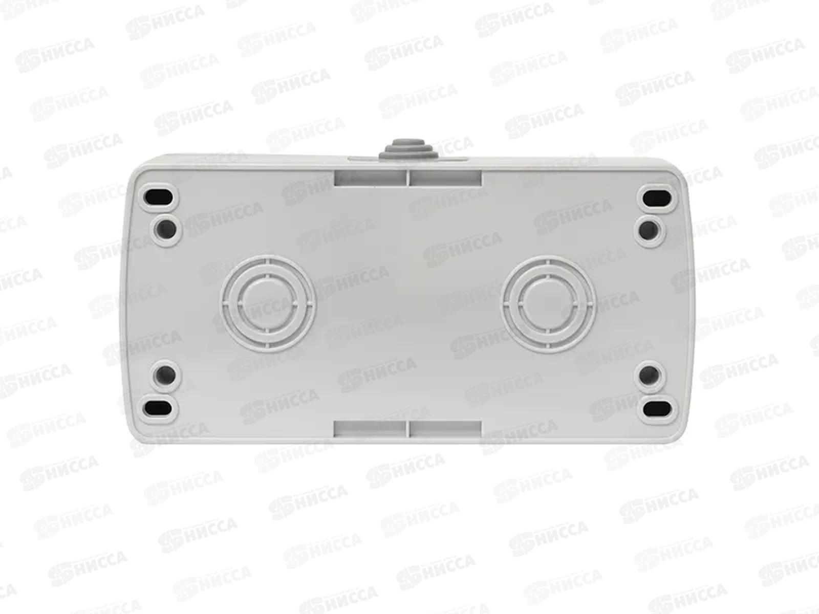 Блок EKF Мурманск розетка+ 2кл.выкл. 16А с заземлением с крышкой, IP54 серый