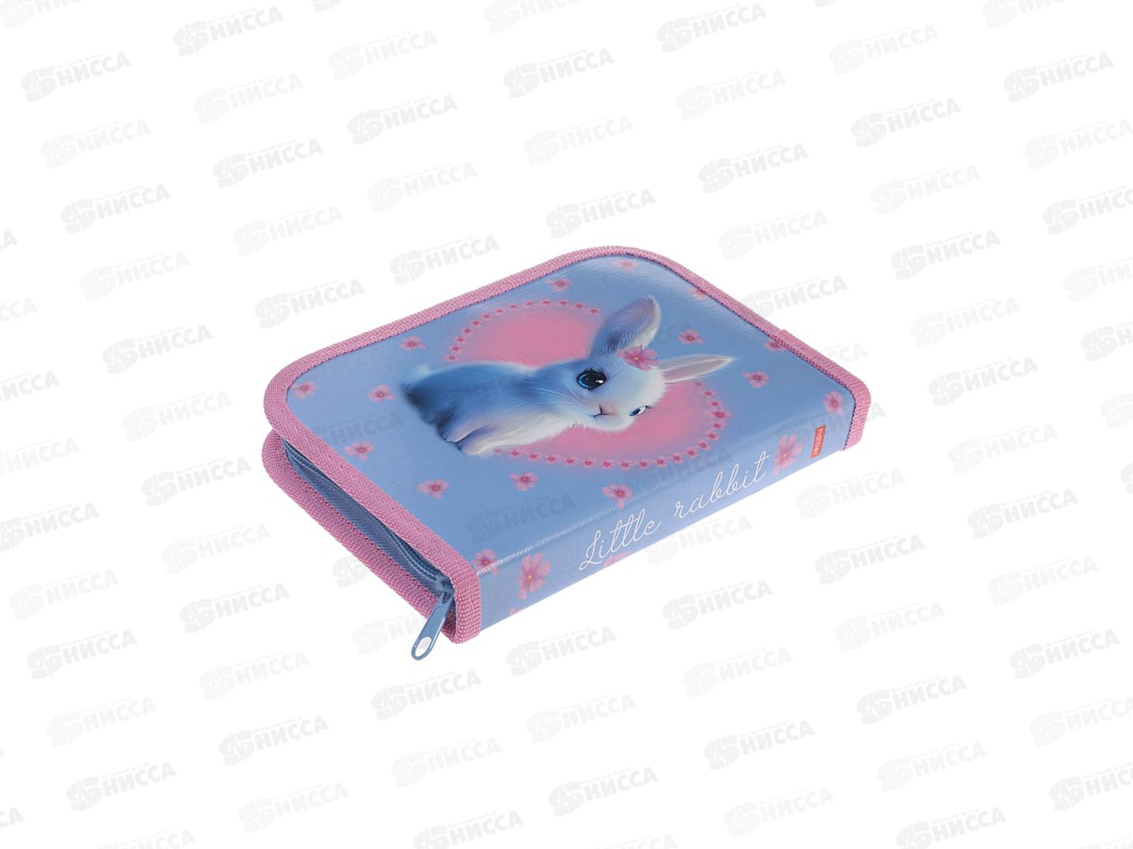 Пенал Hatber 19*13 Милый зайчонок 1 отд, молн.,46078 *12