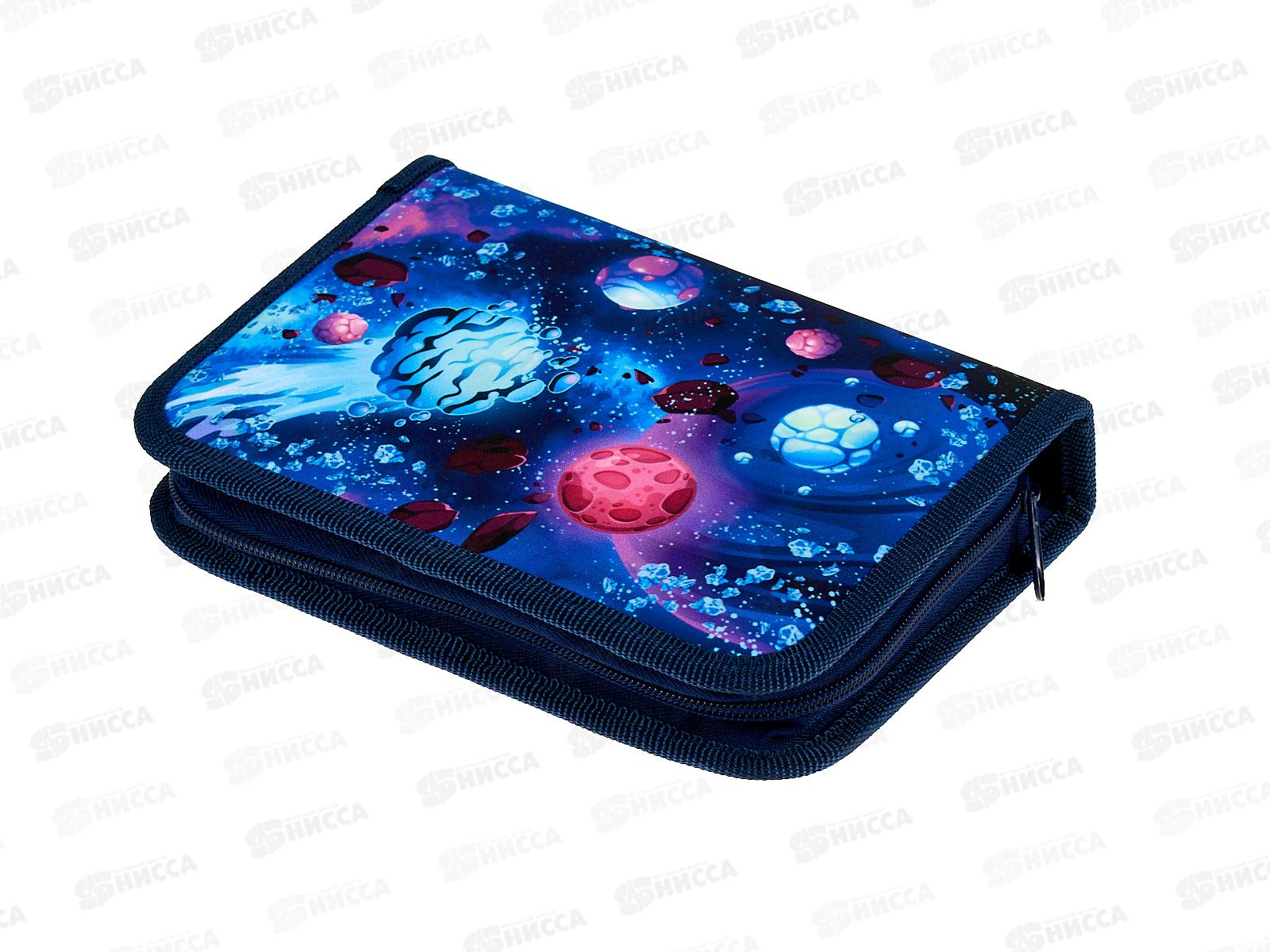 Пенал Hatber 200*140мм Вселенная 1 отд, молн.74288 *12