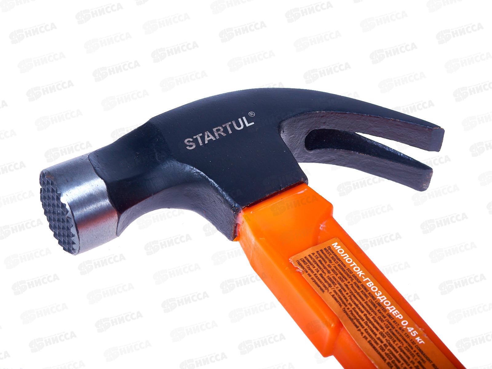 Молоток-гвоздодер Startul Profi 0,45кг с магнитом фиб рук ST2204-04