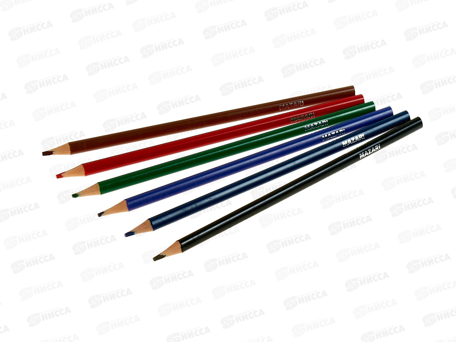 Карандаши  6цв MAZARI мягкие M-7095-6 *12/240