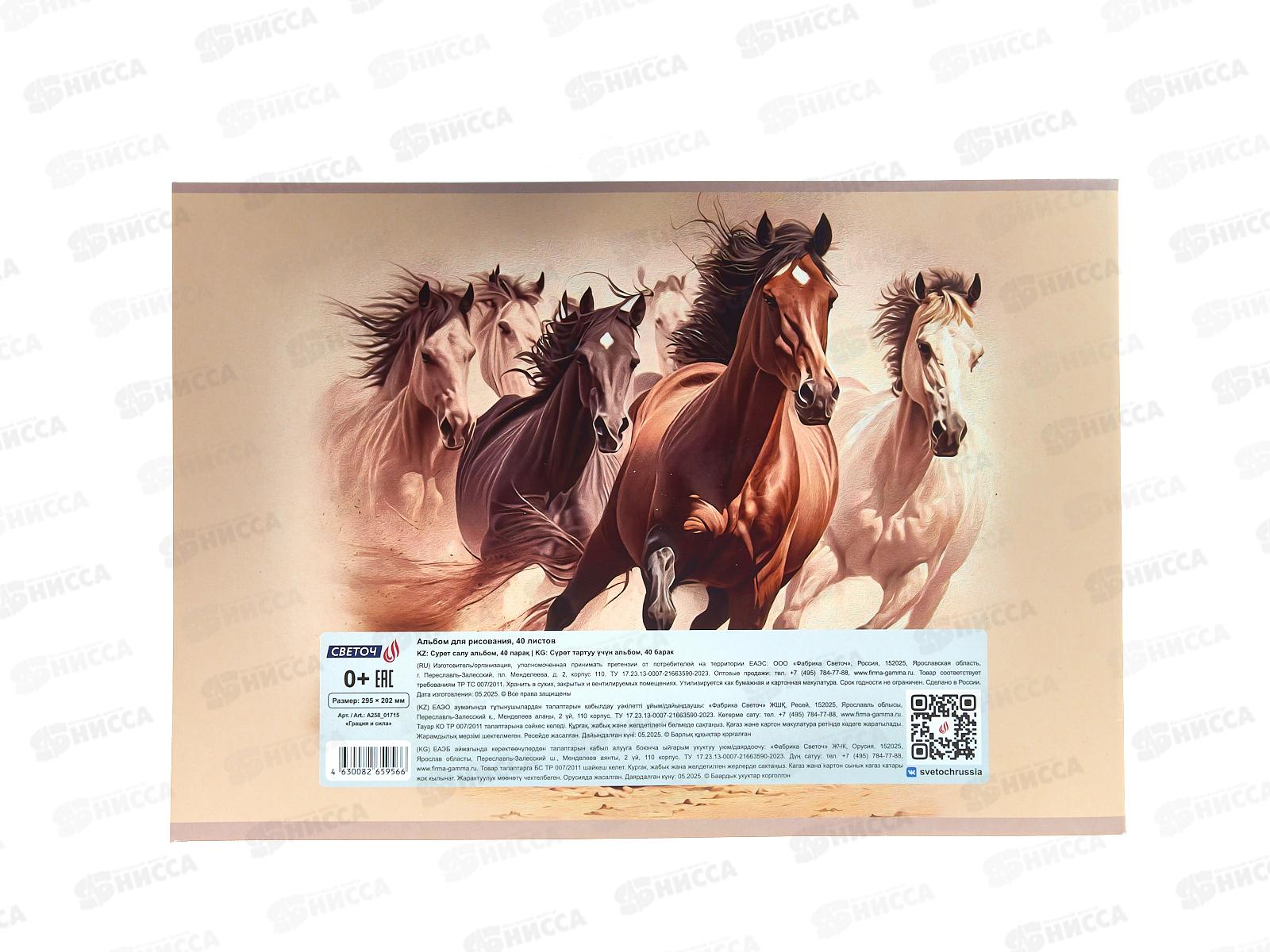 Альбом для рисования 40л SVETOCH Грация и сила, 5в, 01715 *5/30