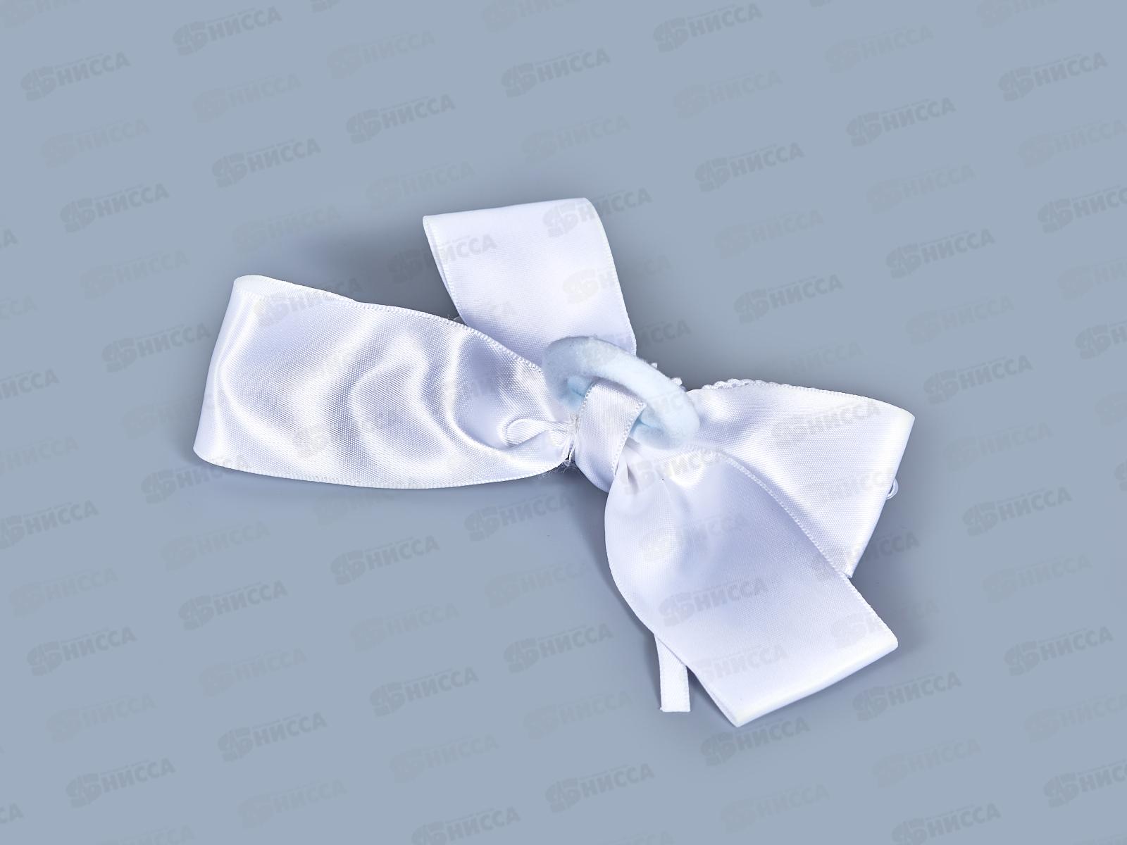 Бант шелк капрон белый 15см №2318