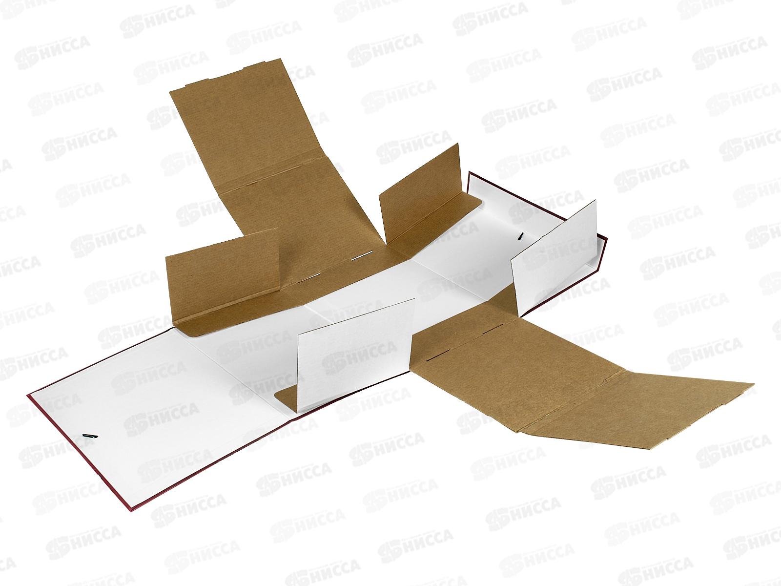 Папка арх. 20см Lamark складн.б/в.,бордовая, 0120 *25