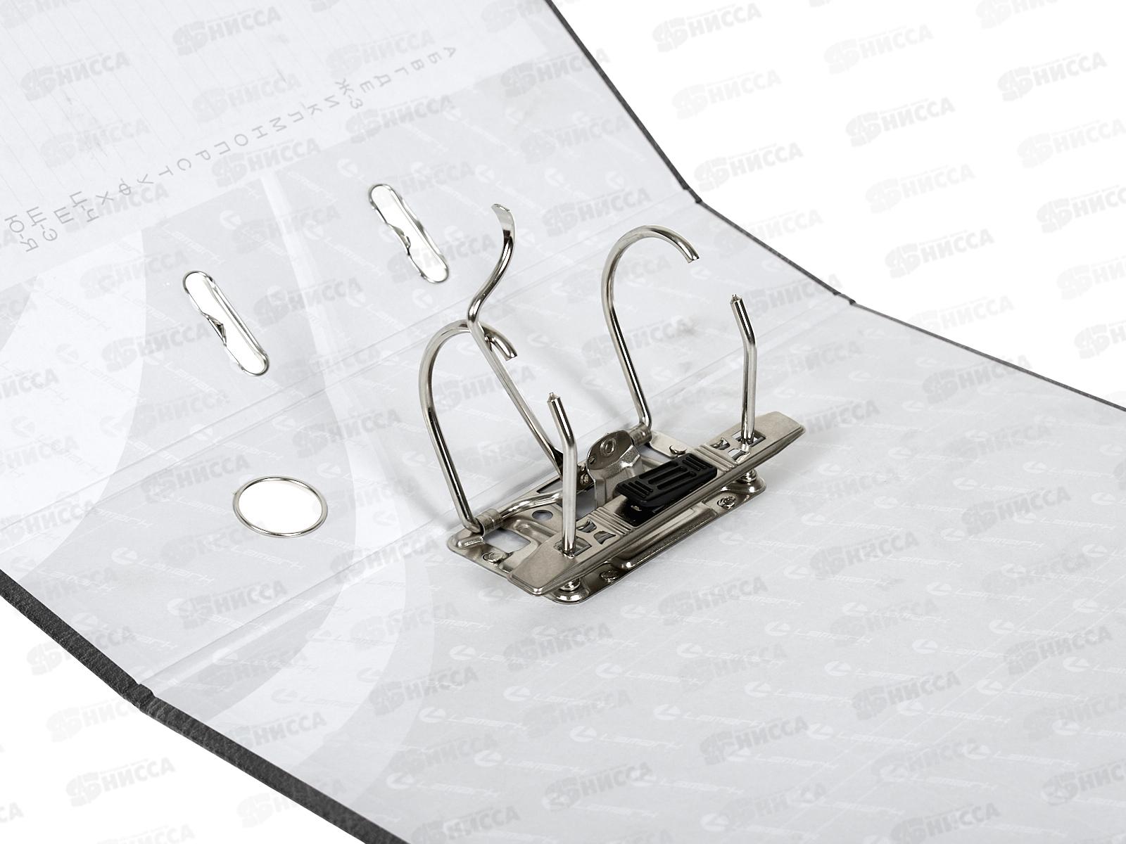 Регистратор А4 75мм LAMARK черный &quotКожа&quotсобр., 802 *30