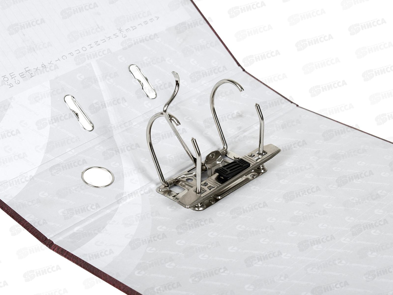 Регистратор А4 75мм LAMARK бордовый &quotКожа&quot собр., 802 *30