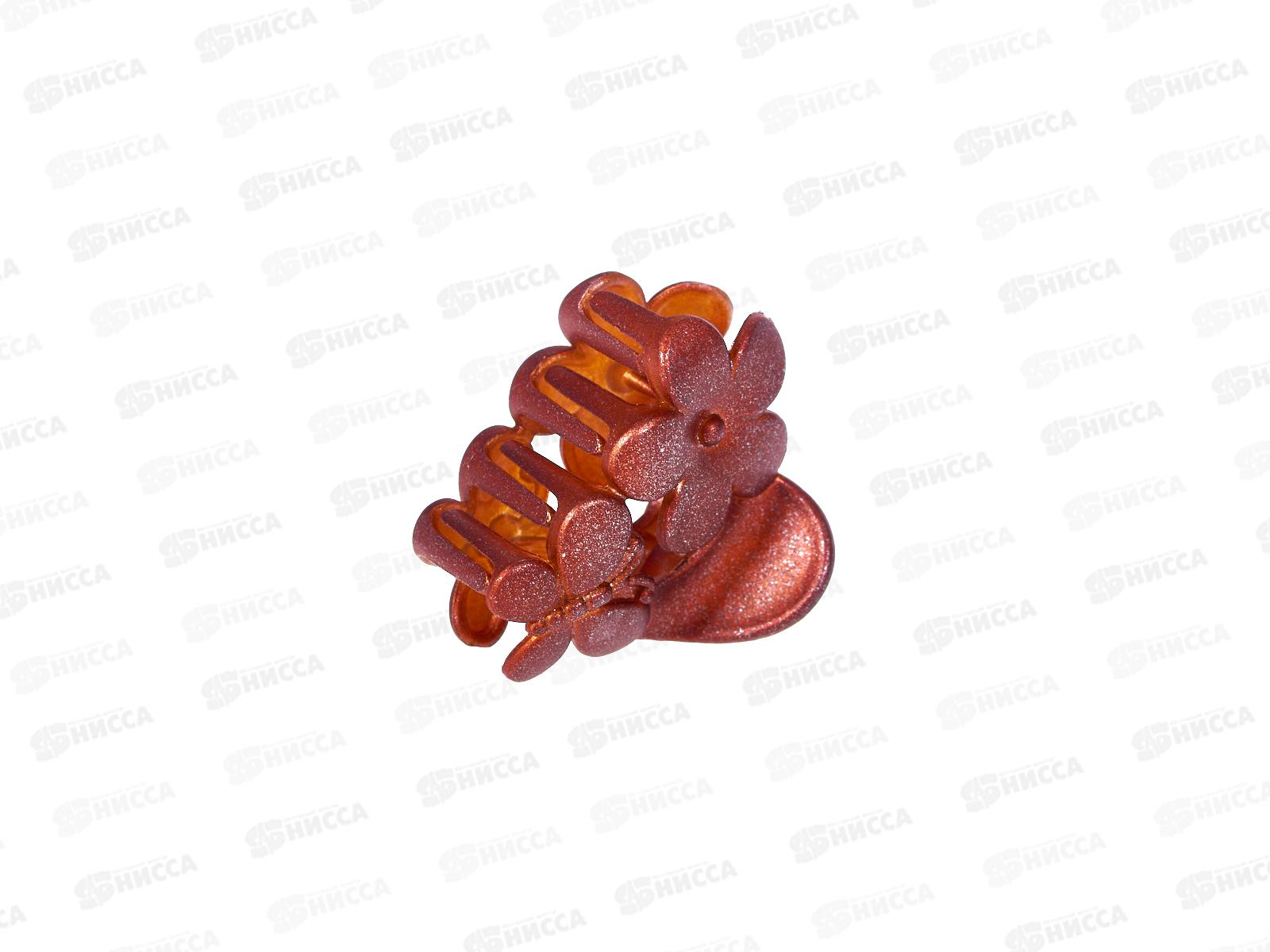 Крабик пластик 4,5см &quotБабочка&quot с цветком №9361 (уп 6шт)