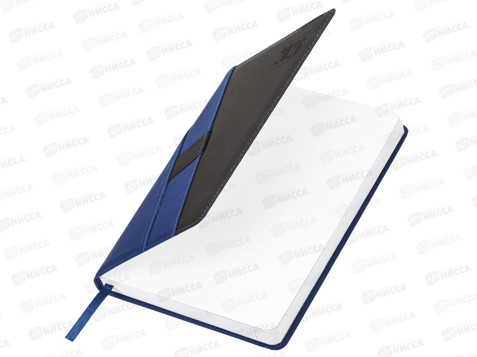 Ежедневник BRAU 2026 А5,Swirl п/кожу, держ д/ручки, синий 117479 *10