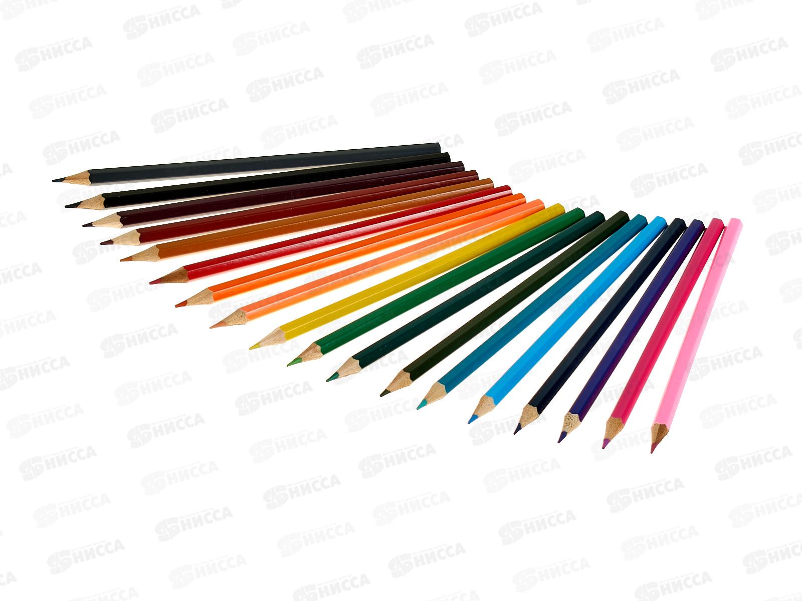 Карандаши 18цв MAZARI Зубастик. дер., гриф.2.5мм, к/у, M-7124-18 *9/180