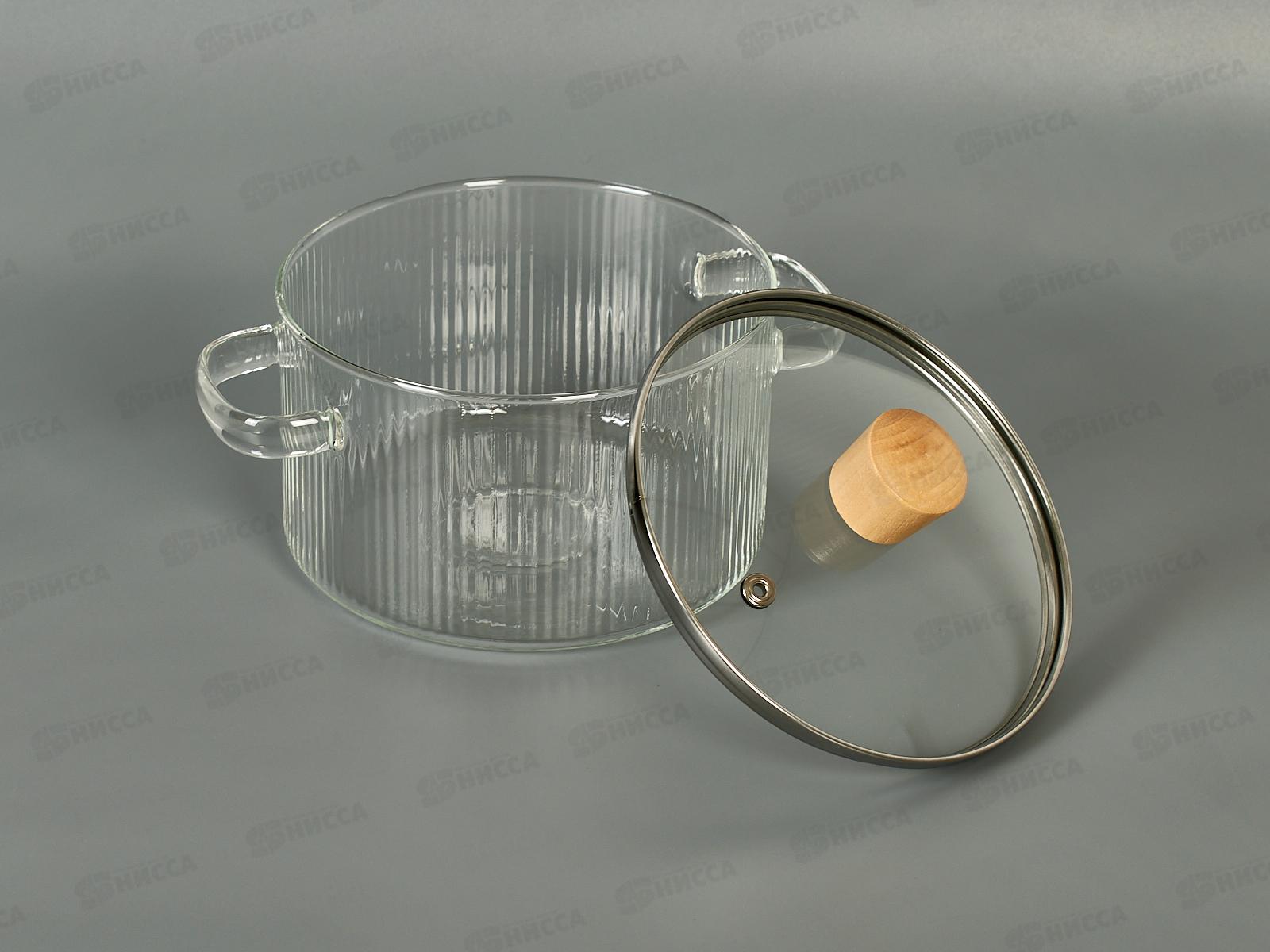 Кастрюля стеклянная термостойкая 1,6л d18см с крышкой MFK08361