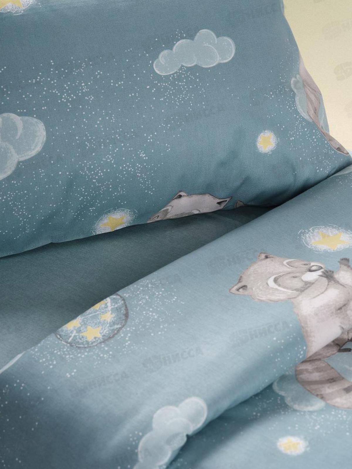 Комплект постельного белья 1,5сп Бязь 120гр НН Енотики 500405-1+510333-21 70*70(1шт)