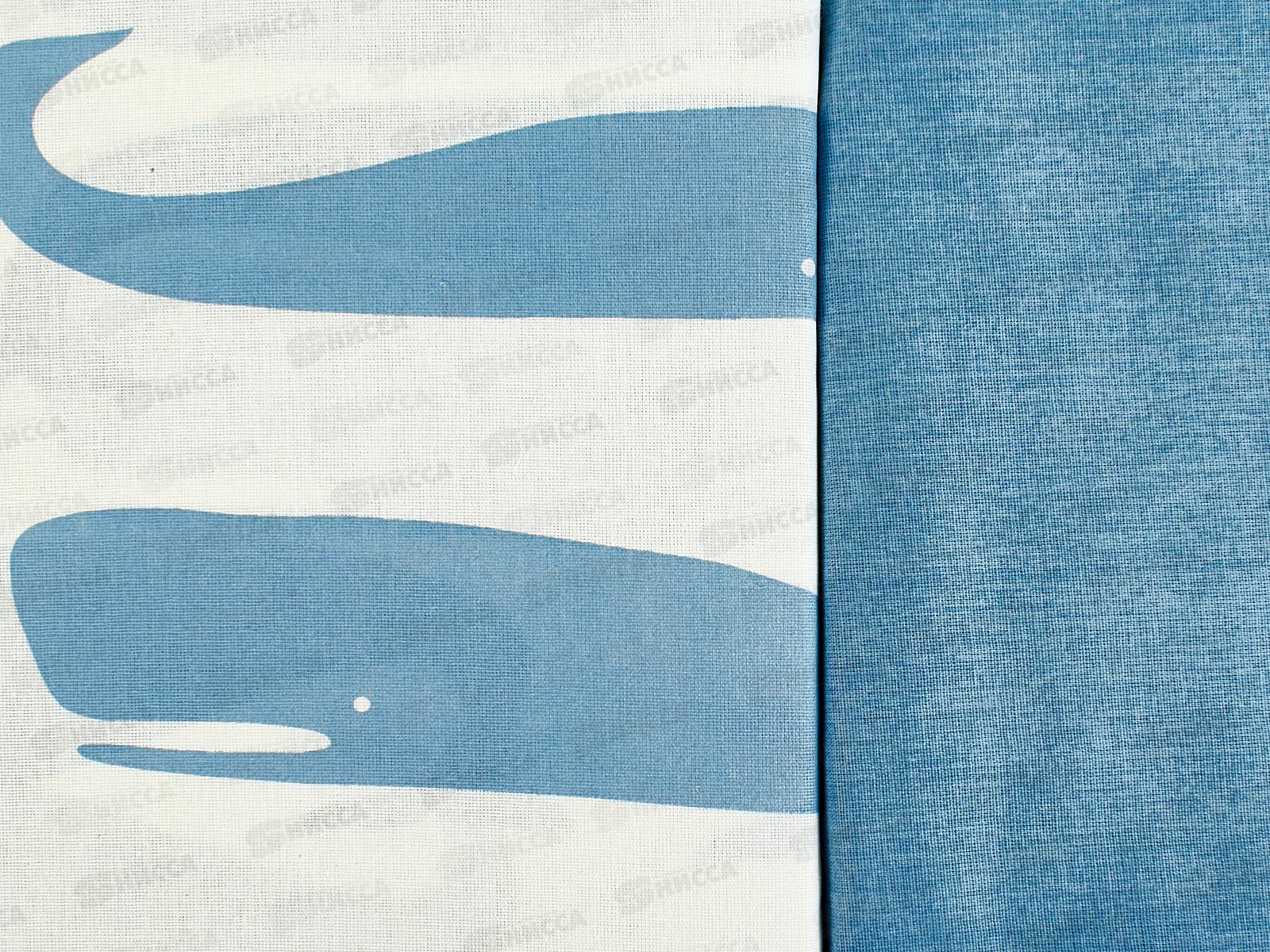 Комплект постельного белья 1,5сп Бязь 120гр НН Кашалоты 500472-1+510333-29 50*70(1)