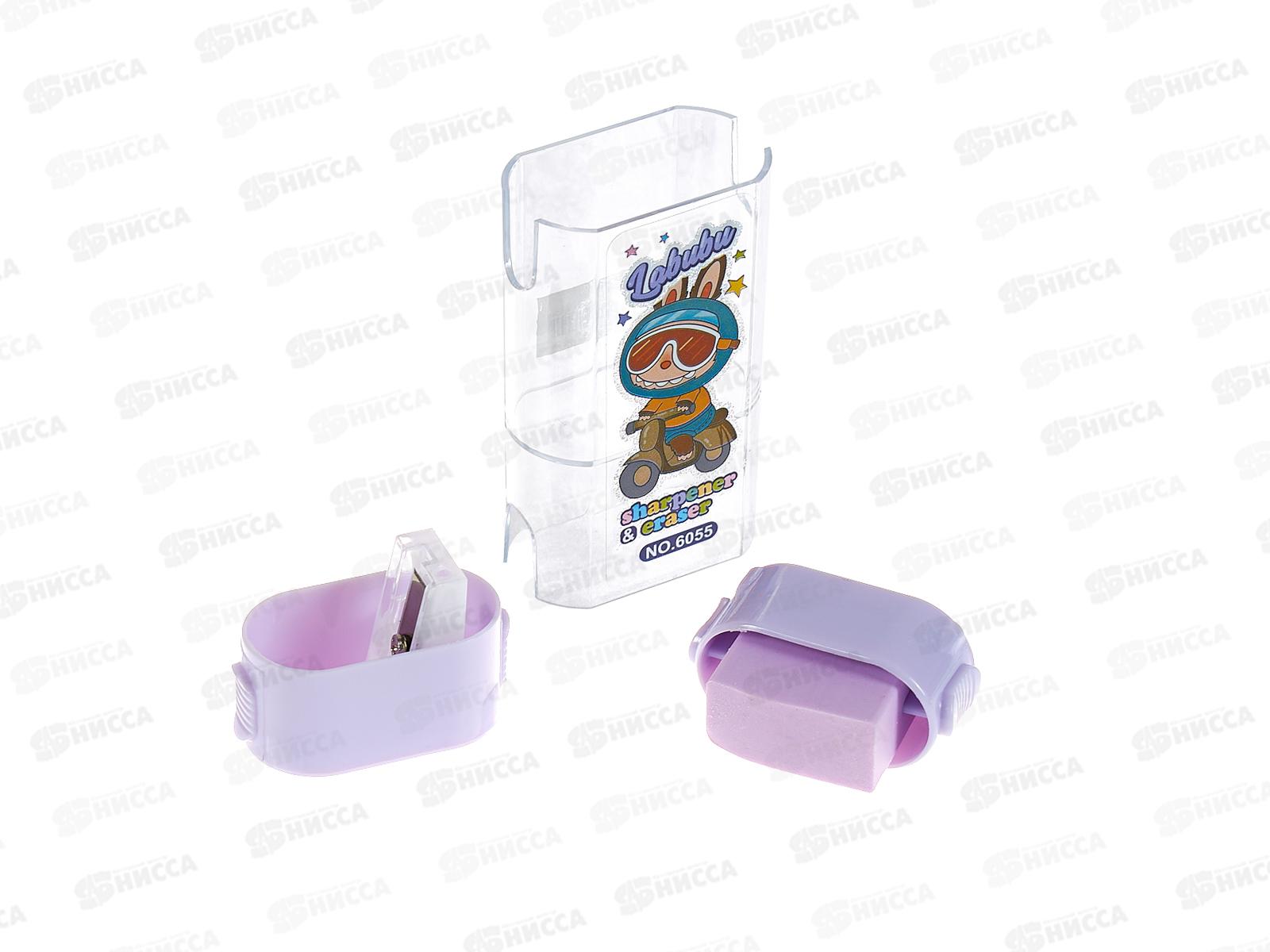 Точилка MAZARI Зубастик, 2 отверст., ластик, 4 цвета асс., M-3035 *24