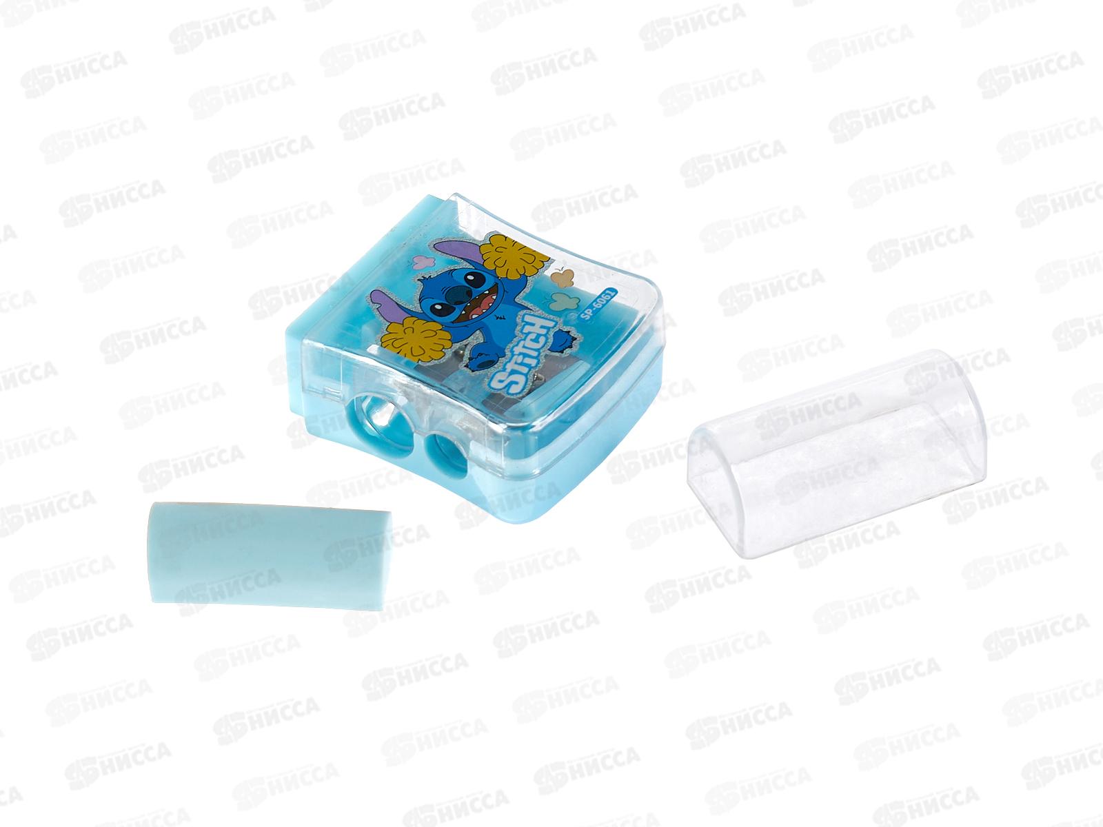 Точилка MAZARI Ушастик, 2 отверст., ластик, 4 цвета асс., M-3038 *24