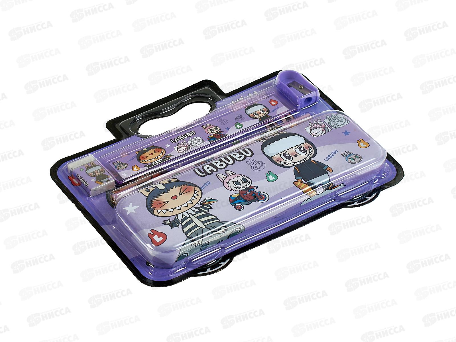 Набор канц MAZARI Зубастик (пенал,карандаш ч/г,точилка,ласт) М-1595*12