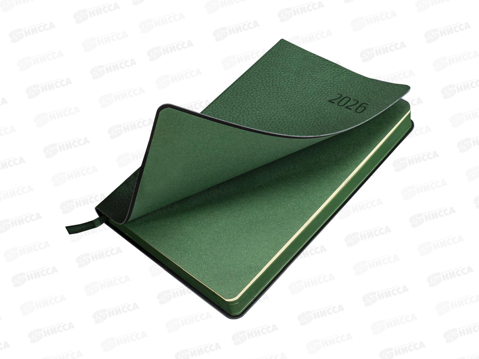 Ежедневник BRAU 2026 А5,Stylish п/кож, гибкий зеленый 117102 *10