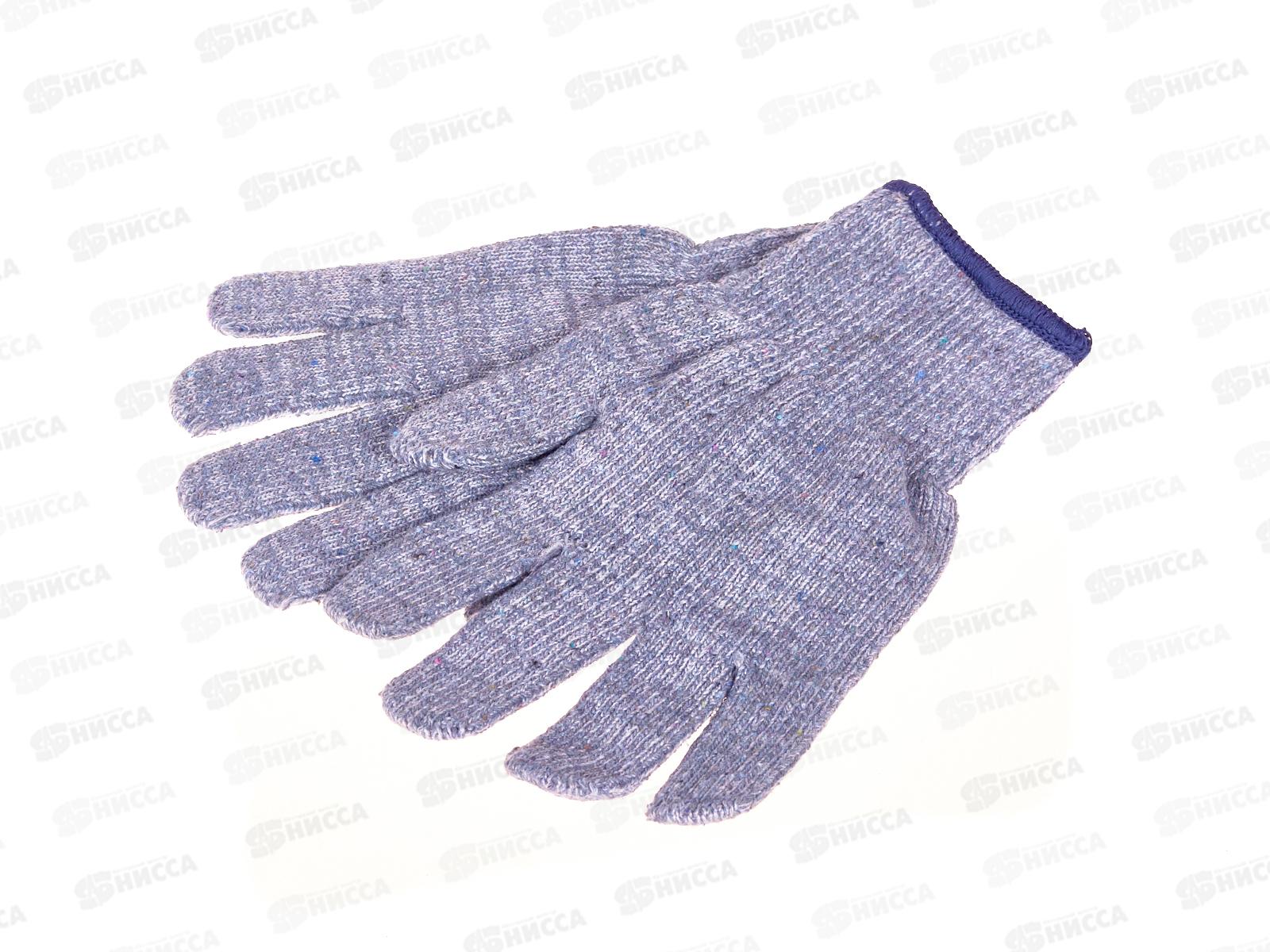 Перчатки трикотажные Плюш серые утепленные *5/140