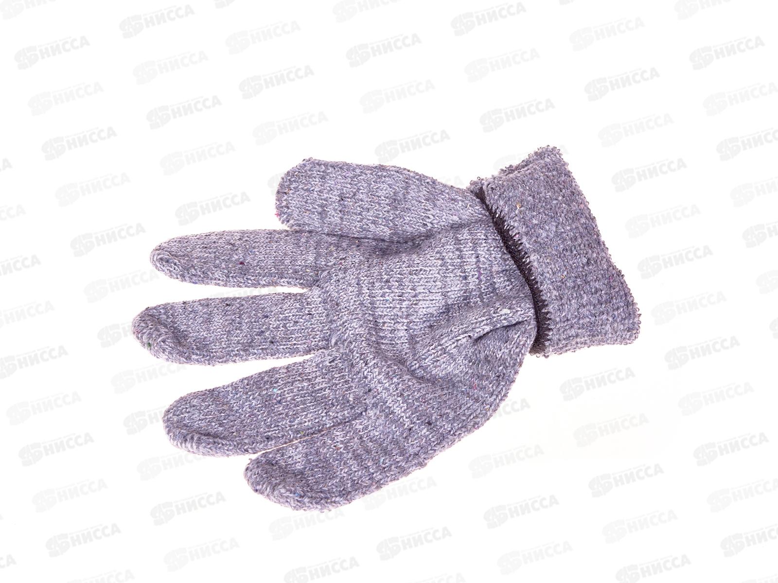 Перчатки трикотажные Плюш серые с ПВХ утепленные *5/200