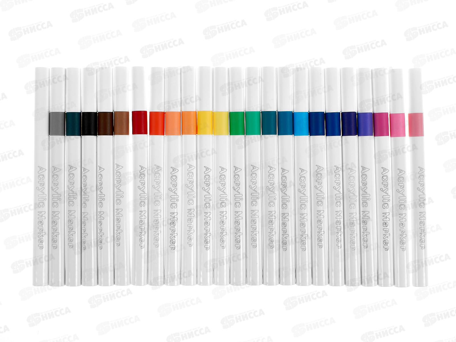 Маркеры BASIR акриловые 24цв. в/о 1-2,4мм HT-34-24