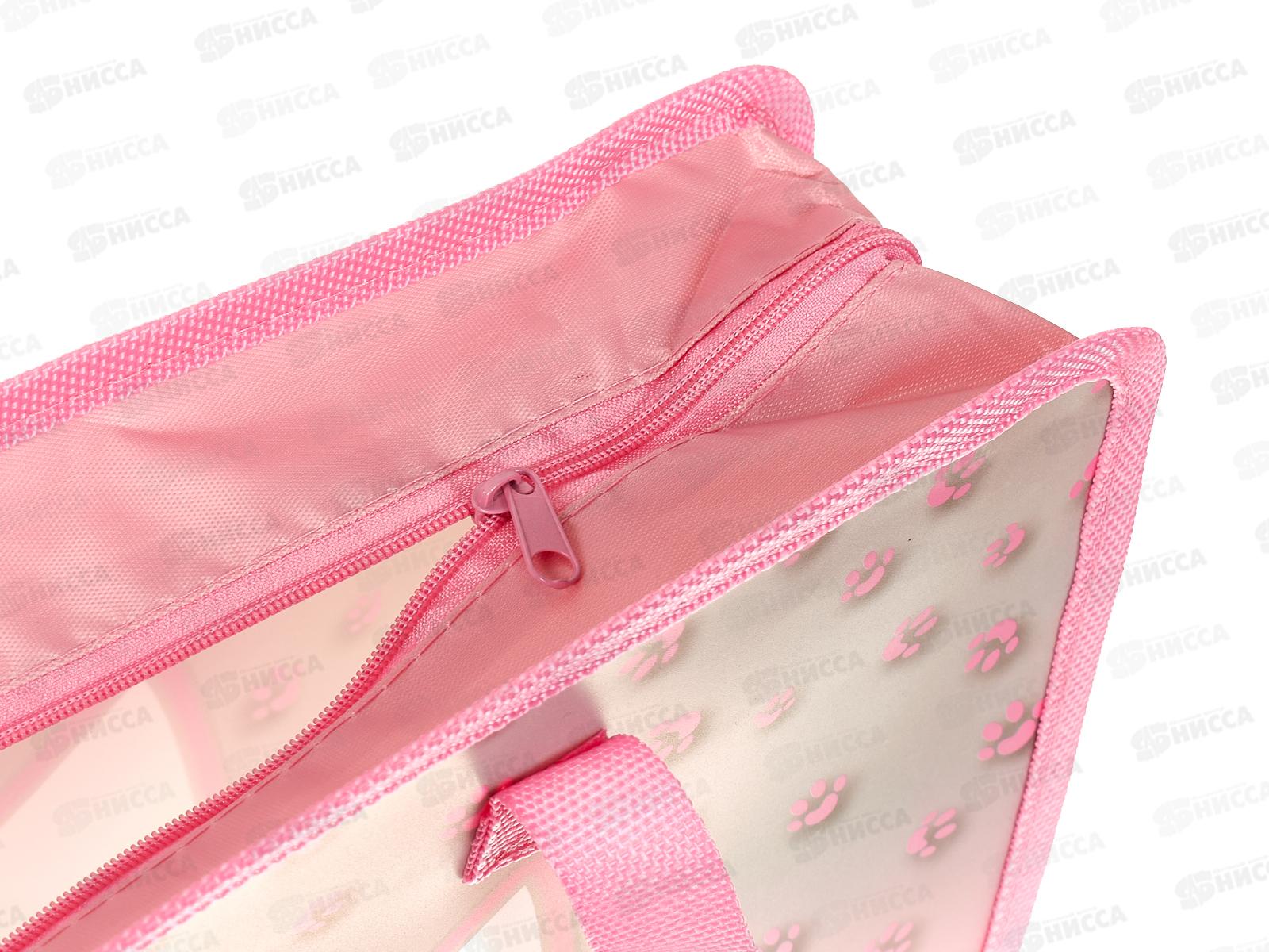 Папка пл. Basir Лапки, А4,молния, ручки МС-5082-5  *12