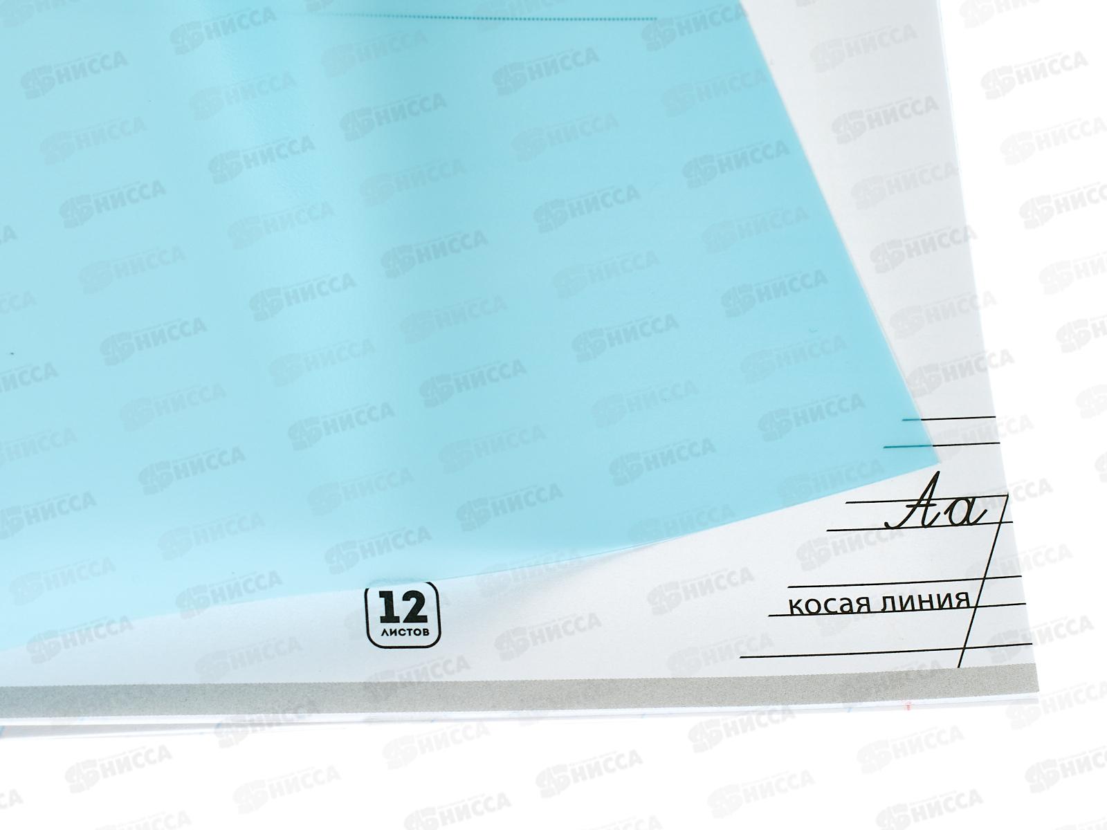 Тетрадь 12л косая линия ПП Пастель BLUE, 12-1334 *10/240