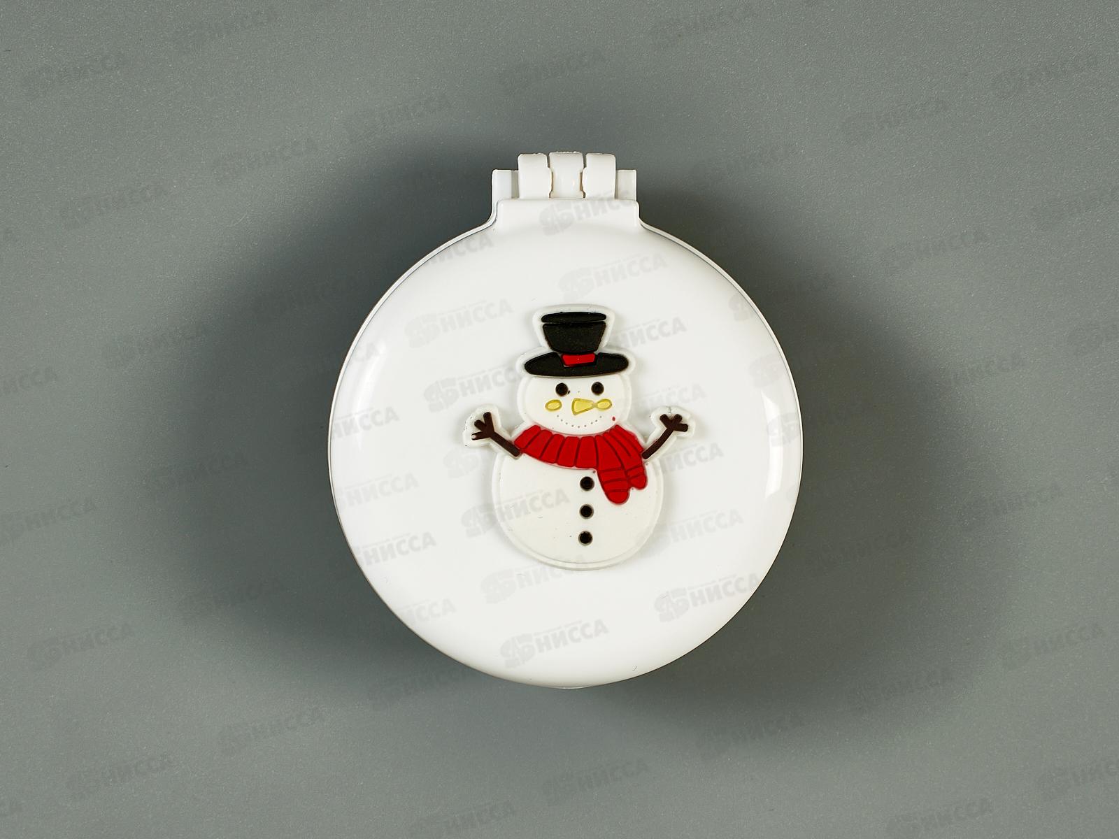 Расческа &quotВеселый Снеговичок&quot складная с зеркалом микс 546-058