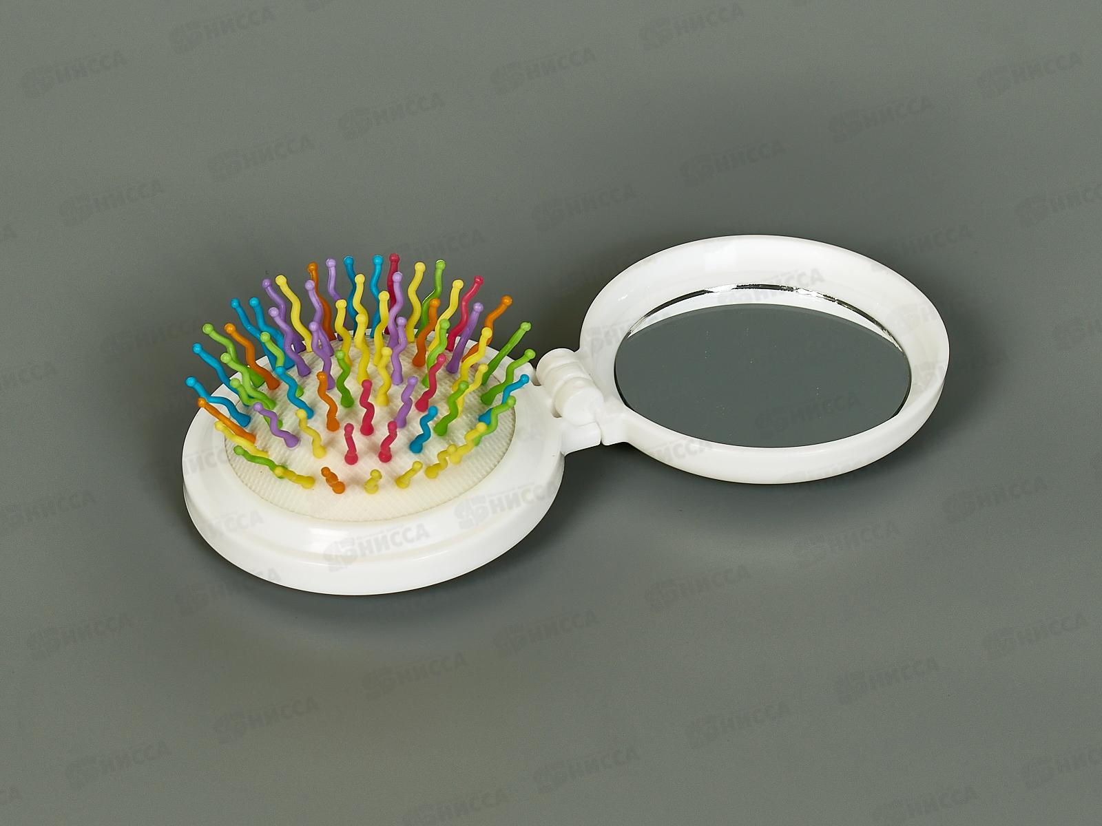 Расческа &quotВеселый Снеговичок&quot складная с зеркалом микс 546-058