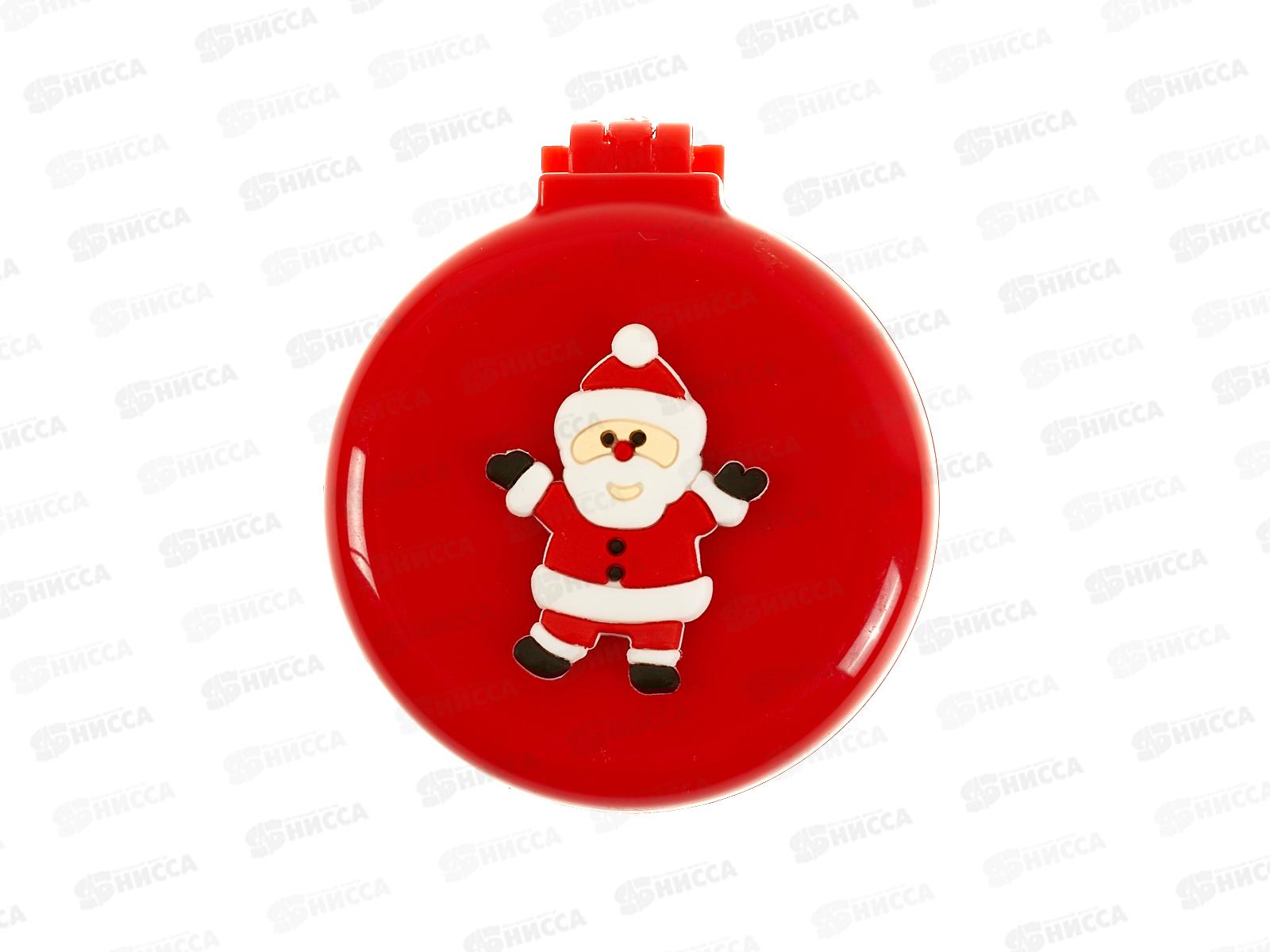 Расческа &quotНовогодний Дед Мороз&quot складная с зеркалом микс 546-082